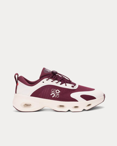 On Running x Loewe Cloudsolo Burgundy / Eggshell Low Top Sneakers
