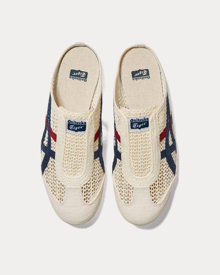 Onitsuka Tiger Mexico 66 Sabot Cream / Mako Blue Slip Ons - 2