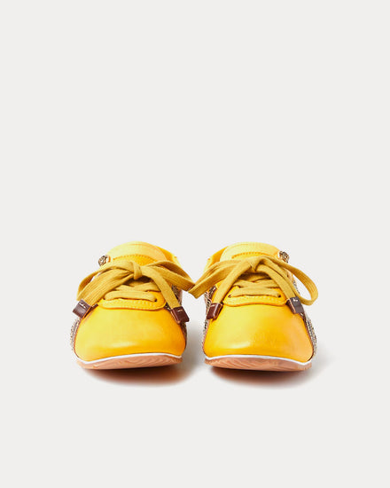 Versace x Onitsuka Tiger TAI-CHI Sakura Nappa Brown / Yellow Low Top Sneakers - 3