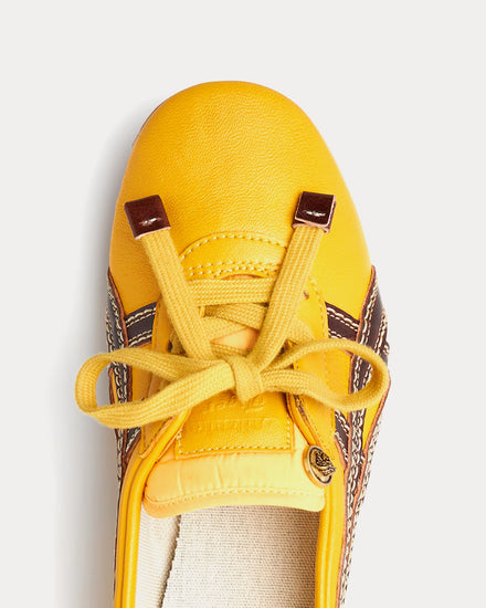 Versace x Onitsuka Tiger TAI-CHI Sakura Nappa Brown / Yellow Low Top Sneakers - 5