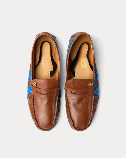 Versace x Onitsuka Tiger Men's Sakura Leather Brown / Blue Loafers