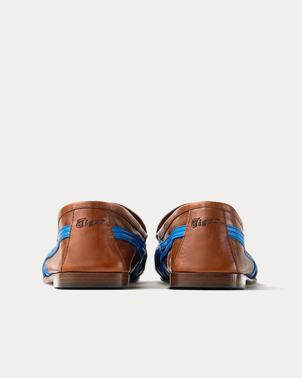 Versace x Onitsuka Tiger Sakura Leather Brown / Blue Loafers - 4