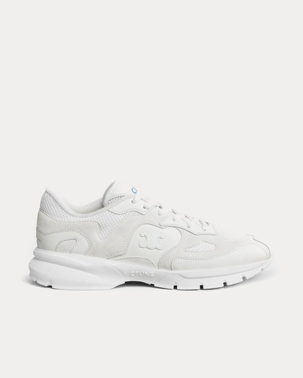 Celine Runner Suede Calfskin & Mesh Optic White Low Top Sneakers - 1