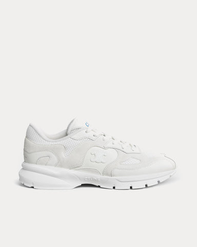 Celine Runner Suede Calfskin & Mesh Optic White Low Top Sneakers