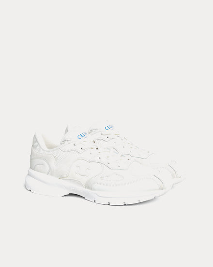 Celine Runner Suede Calfskin & Mesh Optic White Low Top Sneakers - 2