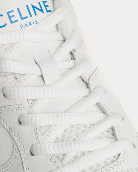 Celine Runner Suede Calfskin & Mesh Optic White Low Top Sneakers - 4