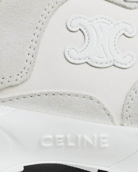 Celine Runner Suede Calfskin & Mesh Optic White Low Top Sneakers - 5