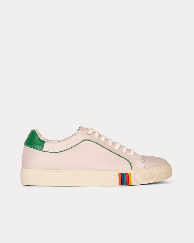 Paul Smith Basso with Green Trim Cream Low Top Sneakers Sneak in