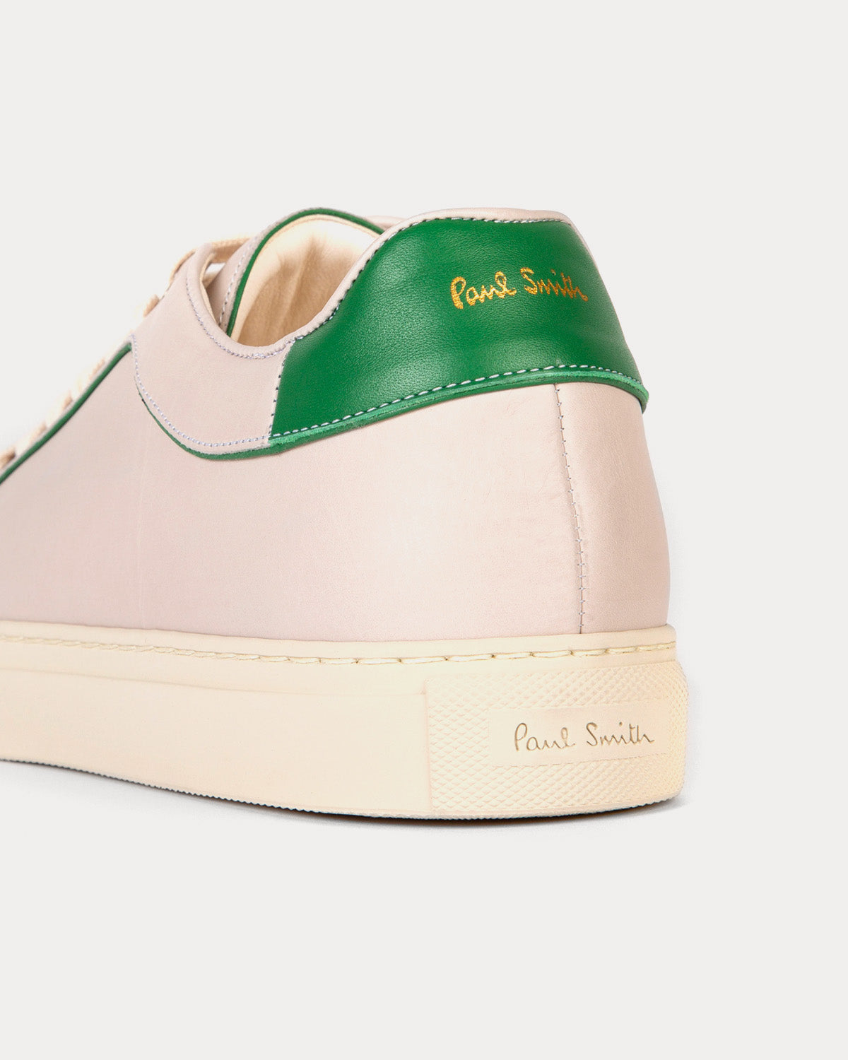 Paul Smith - Basso with Green Trim Cream Low Top Sneakers