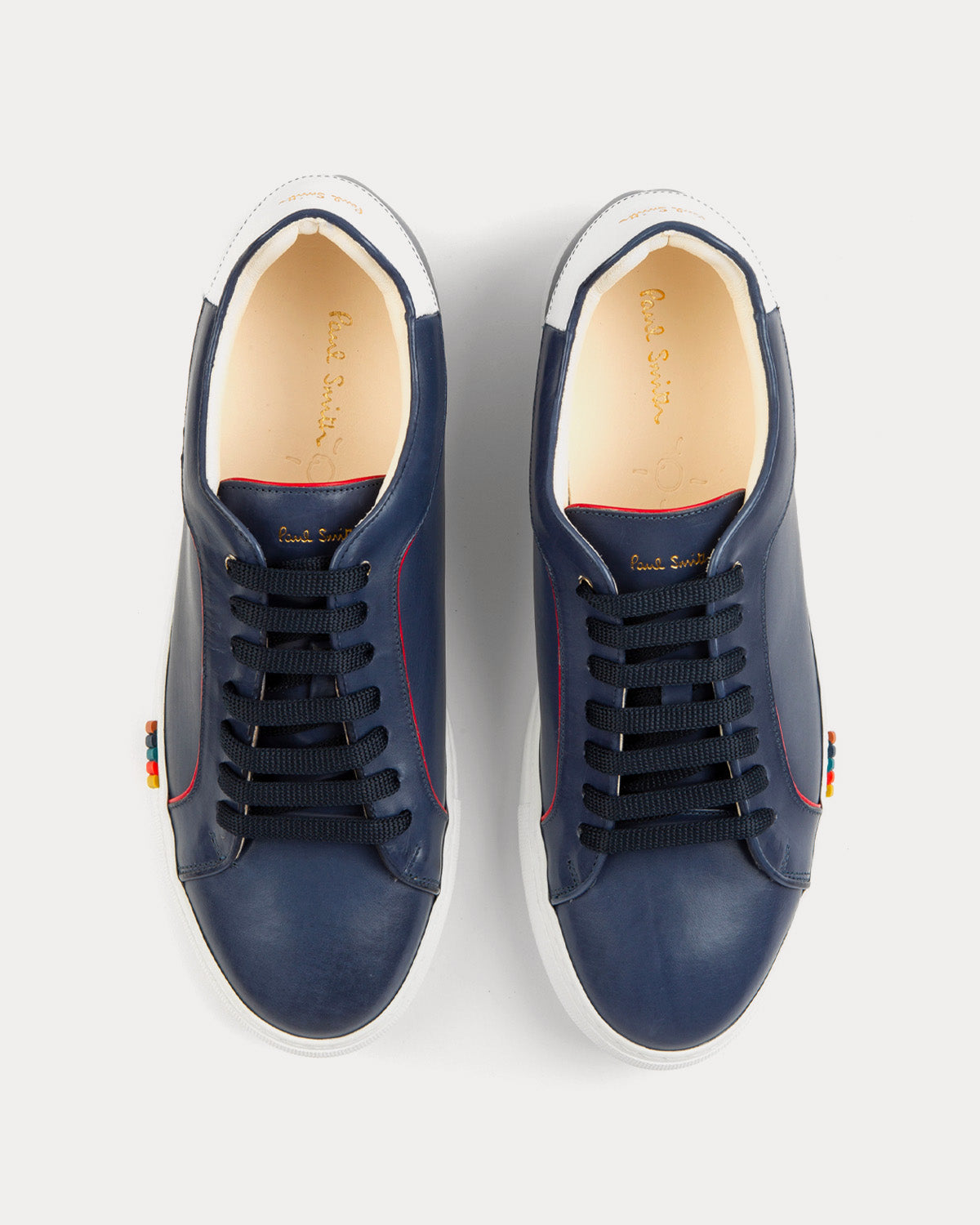 Paul Smith - Basso with Red Trim Navy Low Top Sneakers