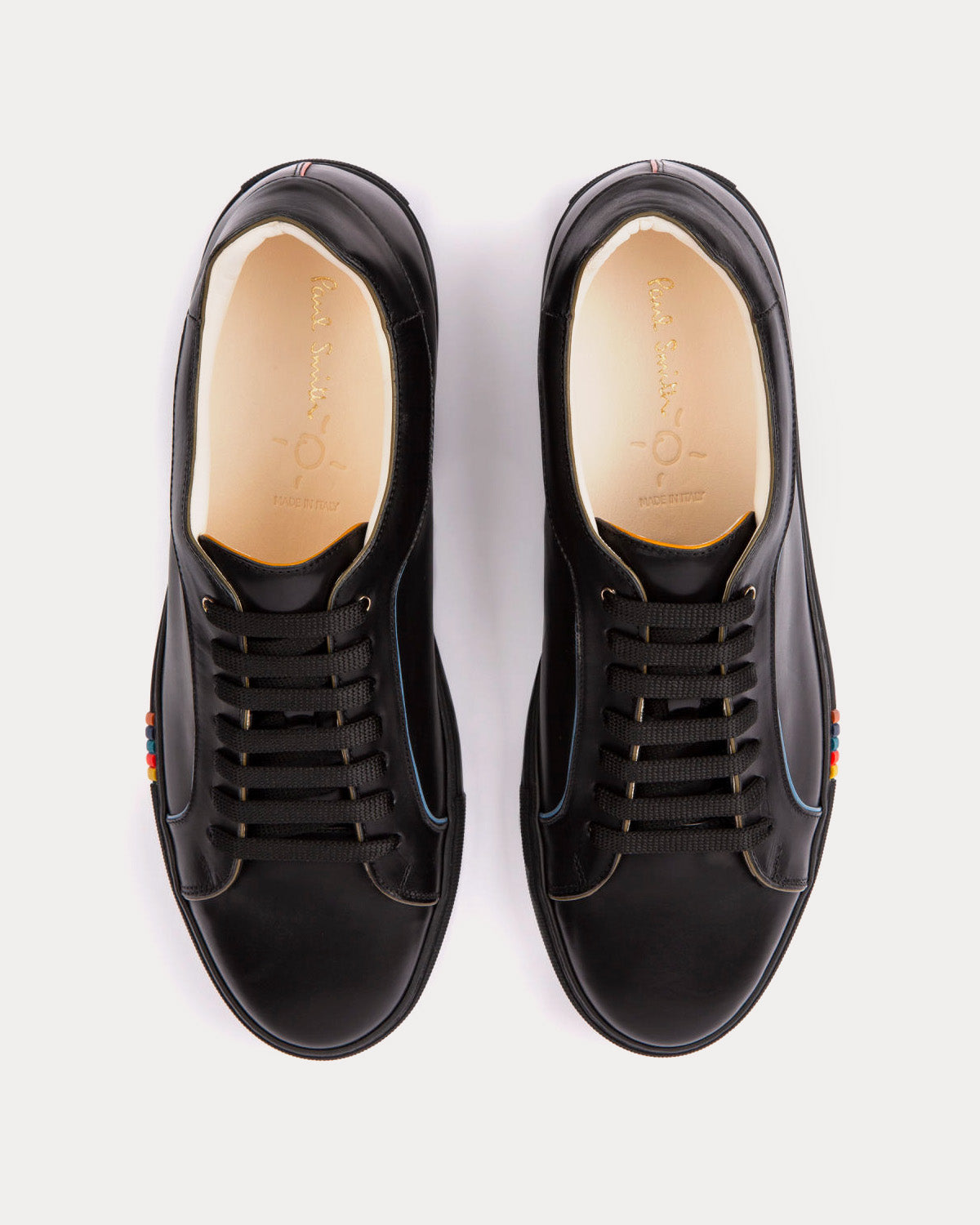 Paul Smith - Basso with Artist Stripe Trim Black Low Top Sneakers