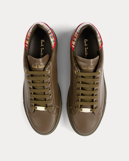 Paul Smith Beck with Signature Stripe Leather Khaki Low Top Sneakers - 2