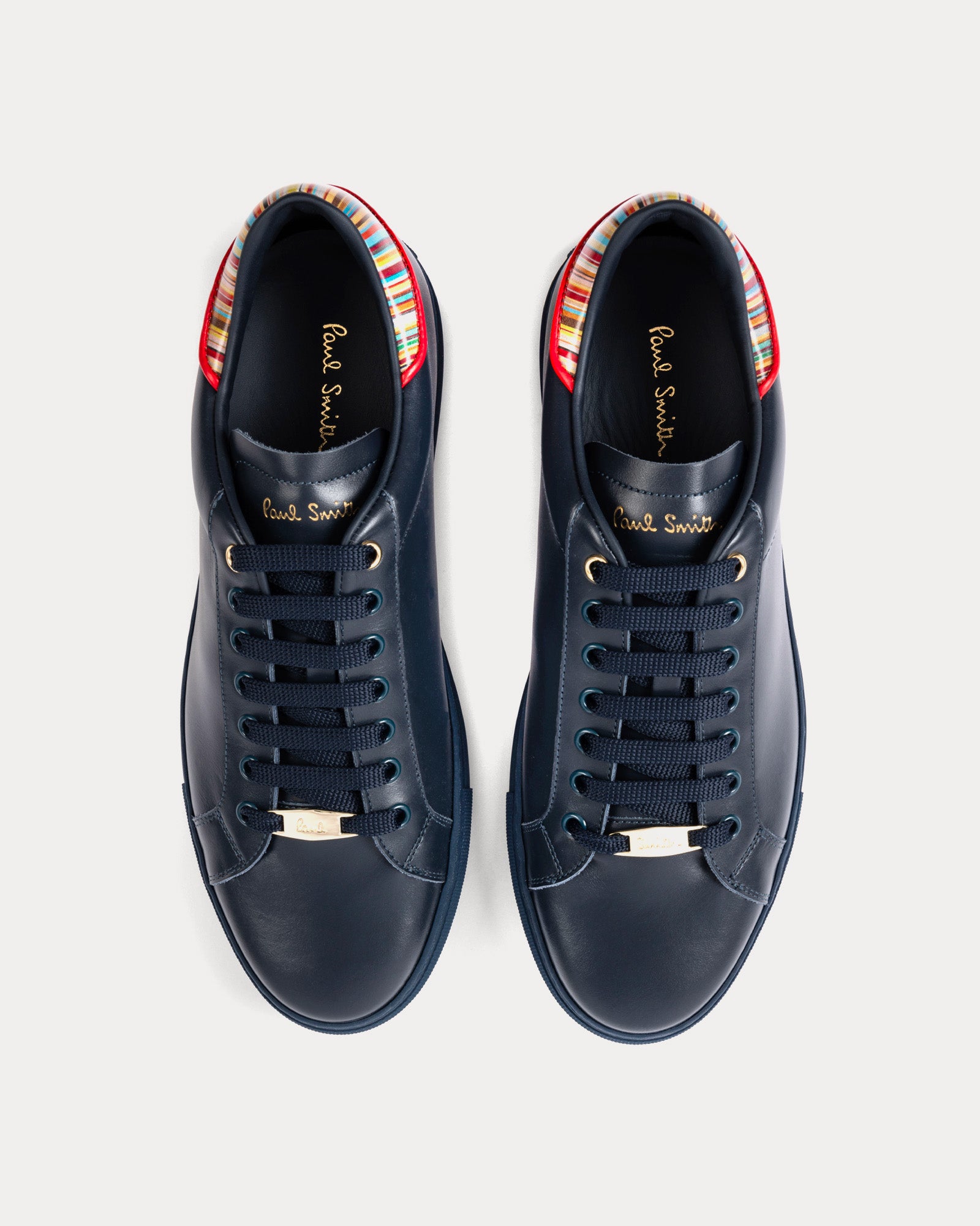 Paul Smith - Beck with Signature Stripe Leather Navy Low Top Sneakers