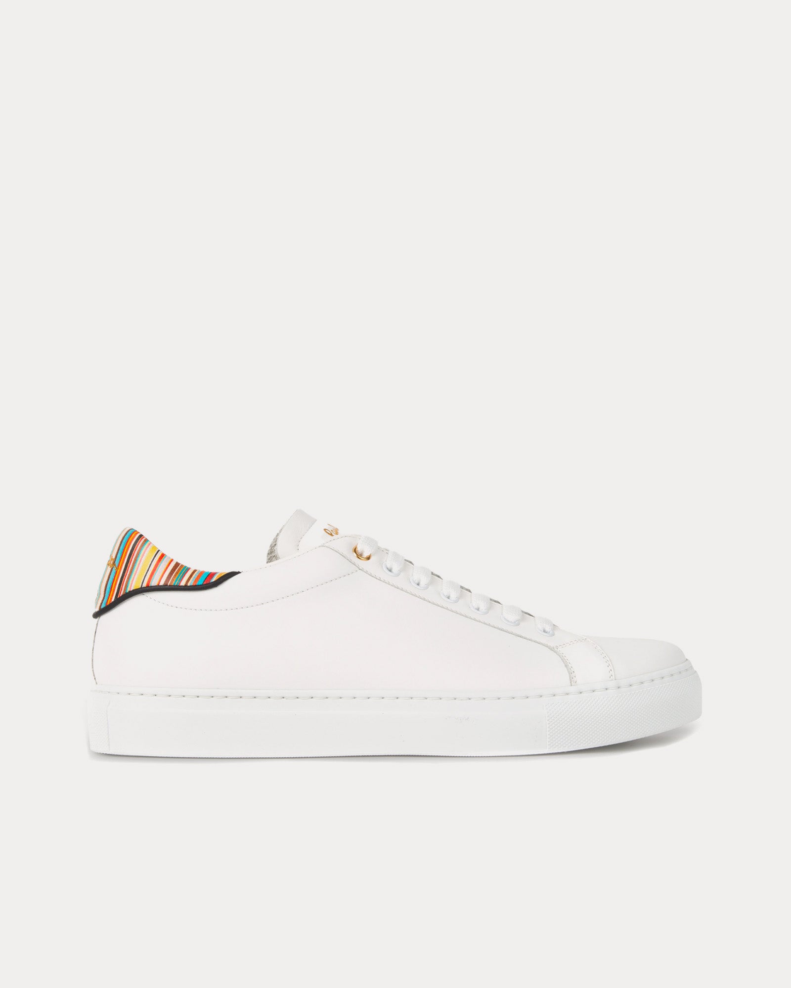 Paul Smith - Beck with Signature Stripe Leather White Low Top Sneakers