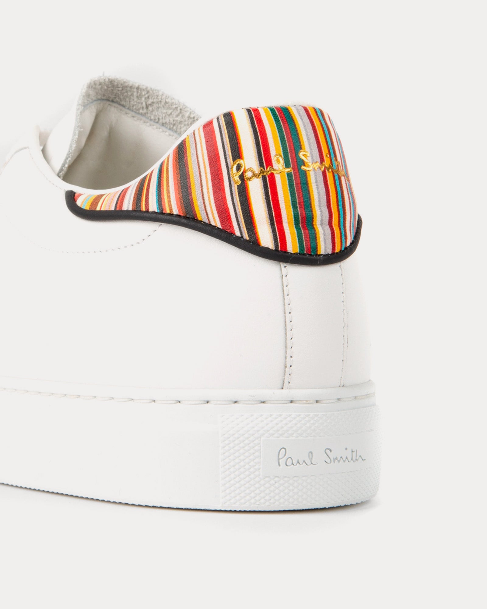 Paul Smith - Beck with Signature Stripe Leather White Low Top Sneakers
