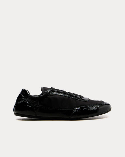 Prada Collapse Re-Nylon & Leather Black Low Top Sneakers - 1