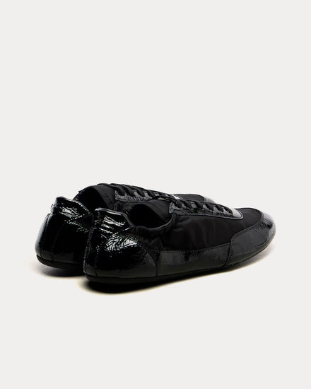 Prada Collapse Re-Nylon & Leather Black Low Top Sneakers - 4