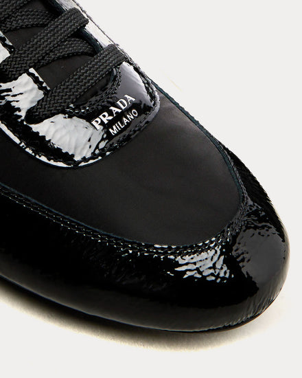 Prada Collapse Re-Nylon & Leather Black Low Top Sneakers - 5