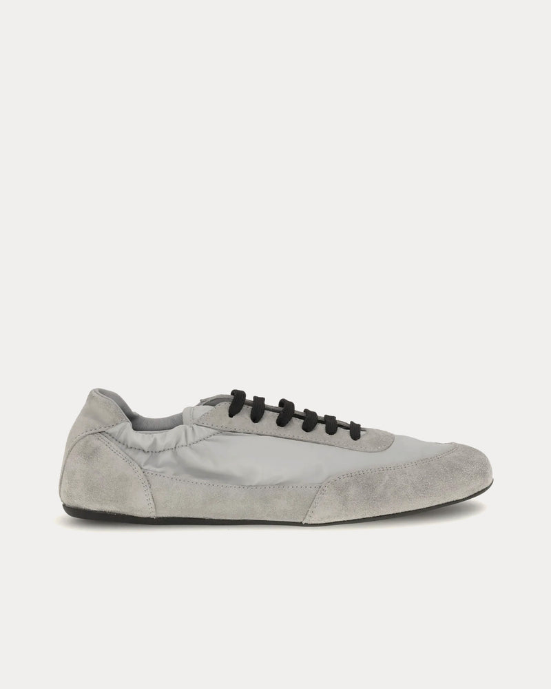 Prada Collapse Re-Nylon & Suede Cloudy Grey Low Top Sneakers - 1