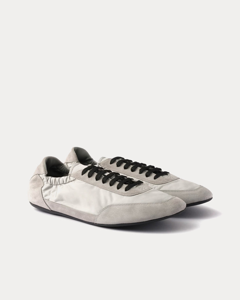 Prada Collapse Re-Nylon & Suede Cloudy Grey Low Top Sneakers - 3