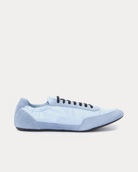 Prada Collapse Re-Nylon & Suede Light Blue Low Top Sneakers - 1