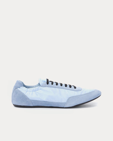 Prada Collapse Re-Nylon & Suede Light Blue Low Top Sneakers