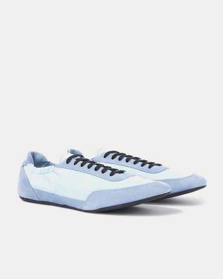 Prada Collapse Re-Nylon & Suede Light Blue Low Top Sneakers - 3