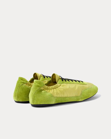 Prada Collapse Re-Nylon & Suede Lime Green Low Top Sneakers - 4