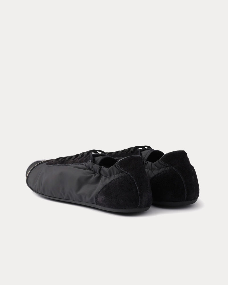 Prada Collapse Re-Nylon & Suede with Metal Toecap Black Low Top Sneakers - 4