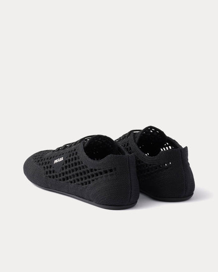 Prada Collapse Crochet Black Low Top Sneakers - 4