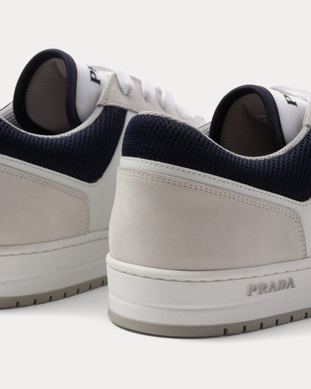Prada Downtown Re-Nylon White / Ultramarine Blue Low Top Sneakers - 4