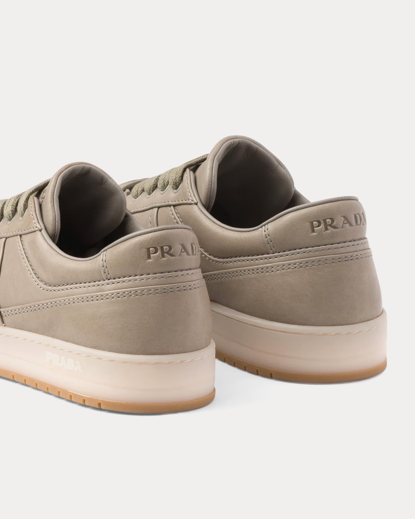 Prada - Downtown Nappa Leather Chrome Low Top Sneakers