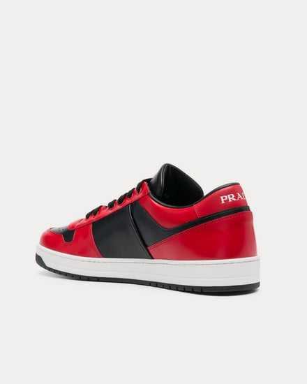 Prada Downtown Leather Red / Black Low Top Sneakers - 4