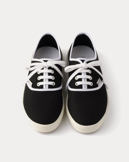 Prada Drill Fabric Black Low Top Sneakers - 2