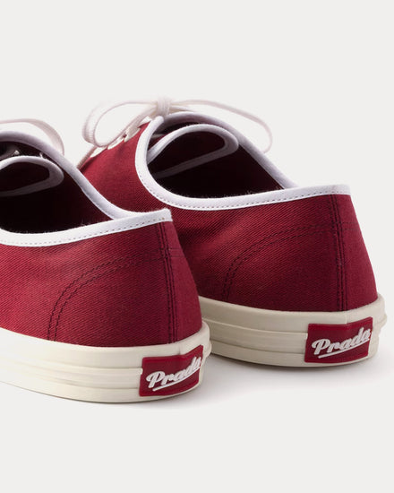 Prada Drill Fabric Burgundy Low Top Sneakers - 5