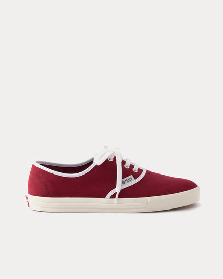 Prada Drill Fabric Burgundy Low Top Sneakers - 1