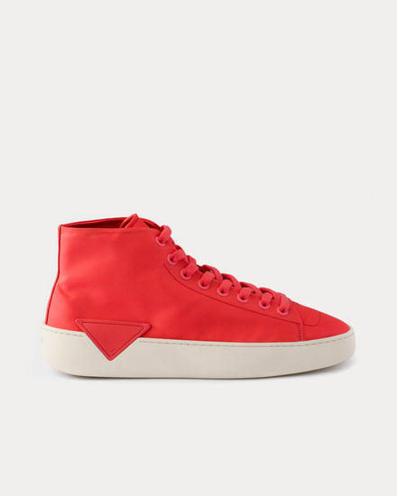 Prada Court Re-Nylon Coral High Top Sneakers - 1