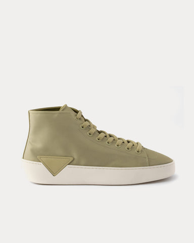 Prada Court Re-Nylon Olive High Top Sneakers