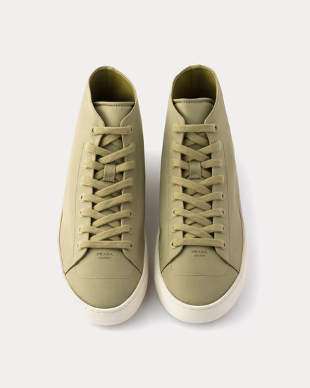 Prada Court Re-Nylon Olive High Top Sneakers - 2