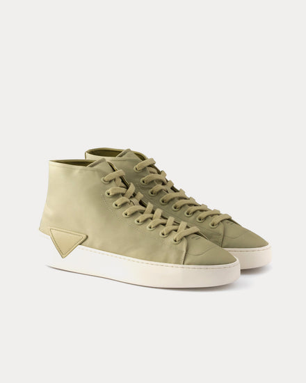 Prada Court Re-Nylon Olive High Top Sneakers - 3