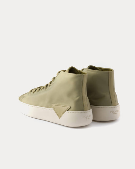 Prada Court Re-Nylon Olive High Top Sneakers - 4