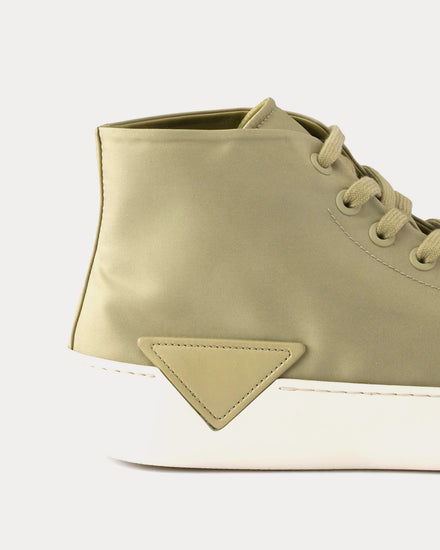 Prada Court Re-Nylon Olive High Top Sneakers - 5