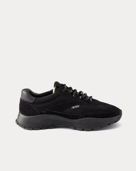 Prada Mesh Fabric & Suede Black Low Top Sneakers - 1