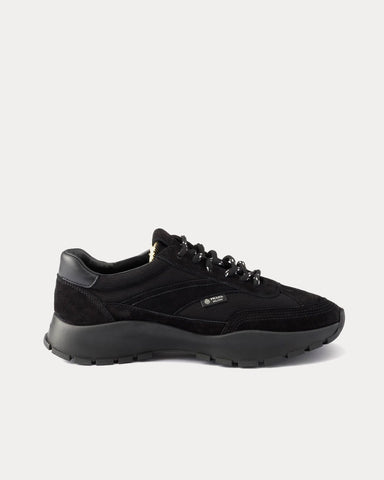 Prada Mesh Fabric & Suede Black Low Top Sneakers