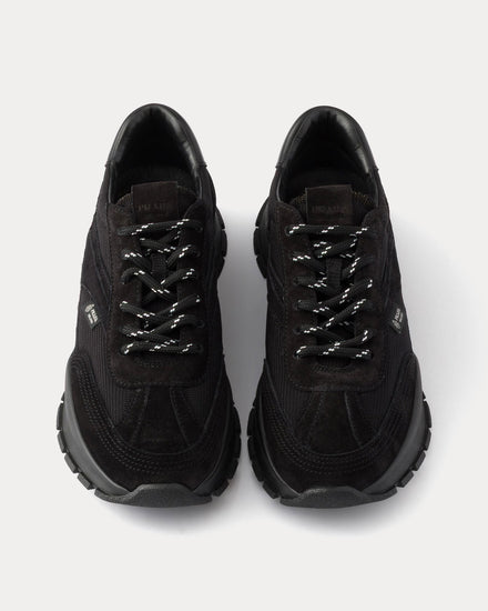 Prada Mesh Fabric & Suede Black Low Top Sneakers - 2