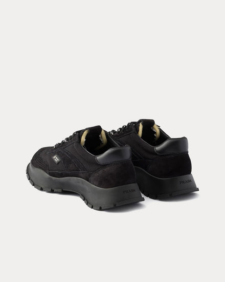 Prada Mesh Fabric & Suede Black Low Top Sneakers - 4