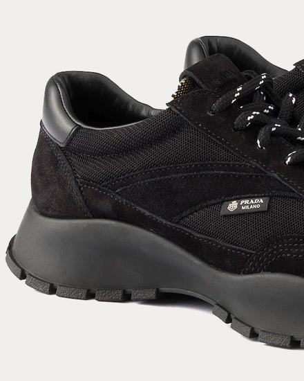 Prada Mesh Fabric & Suede Black Low Top Sneakers - 5
