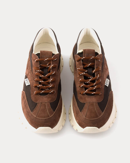 Prada Mesh Fabric & Suede Cocoa Brown Low Top Sneakers - 2