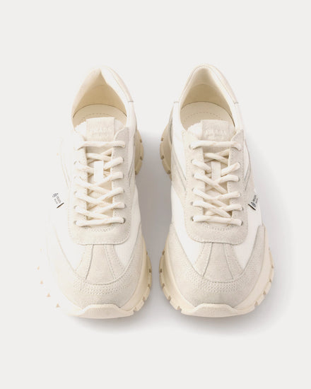 Prada Mesh Fabric & Suede White Low Top Sneakers - 2