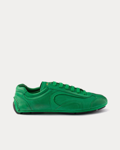 Prada Montecarlo Re-Edition 2005 Antiqued Nappa Leather Green Low Top Sneakers